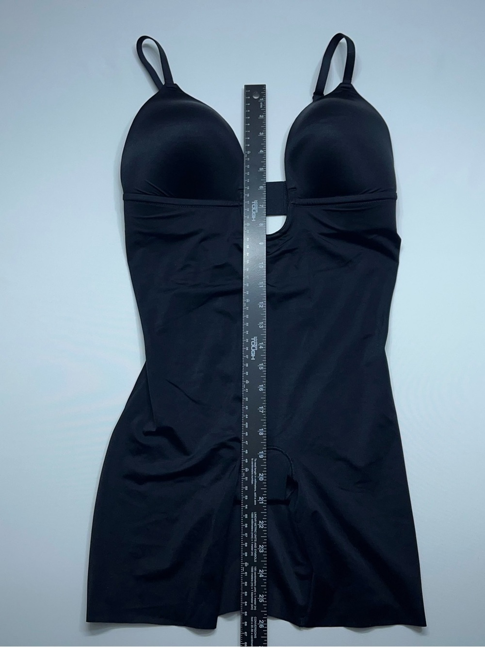 SPANX Suit Your Fancy Shaping Plunge Low Back Mid Thigh Bodysuit Womens XL Black - Picture 6 of 13